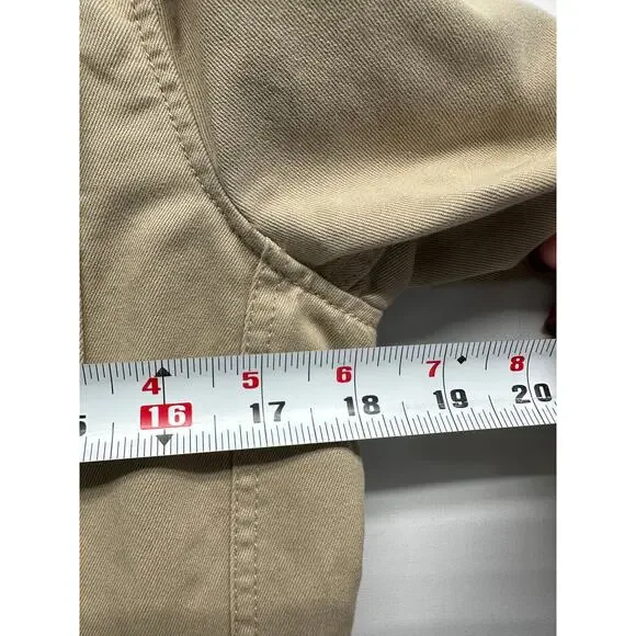 Old Navy Women's Utility Jacket Khaki Beige L Cotton Floral Lined Military Style - Picture 8 of 14